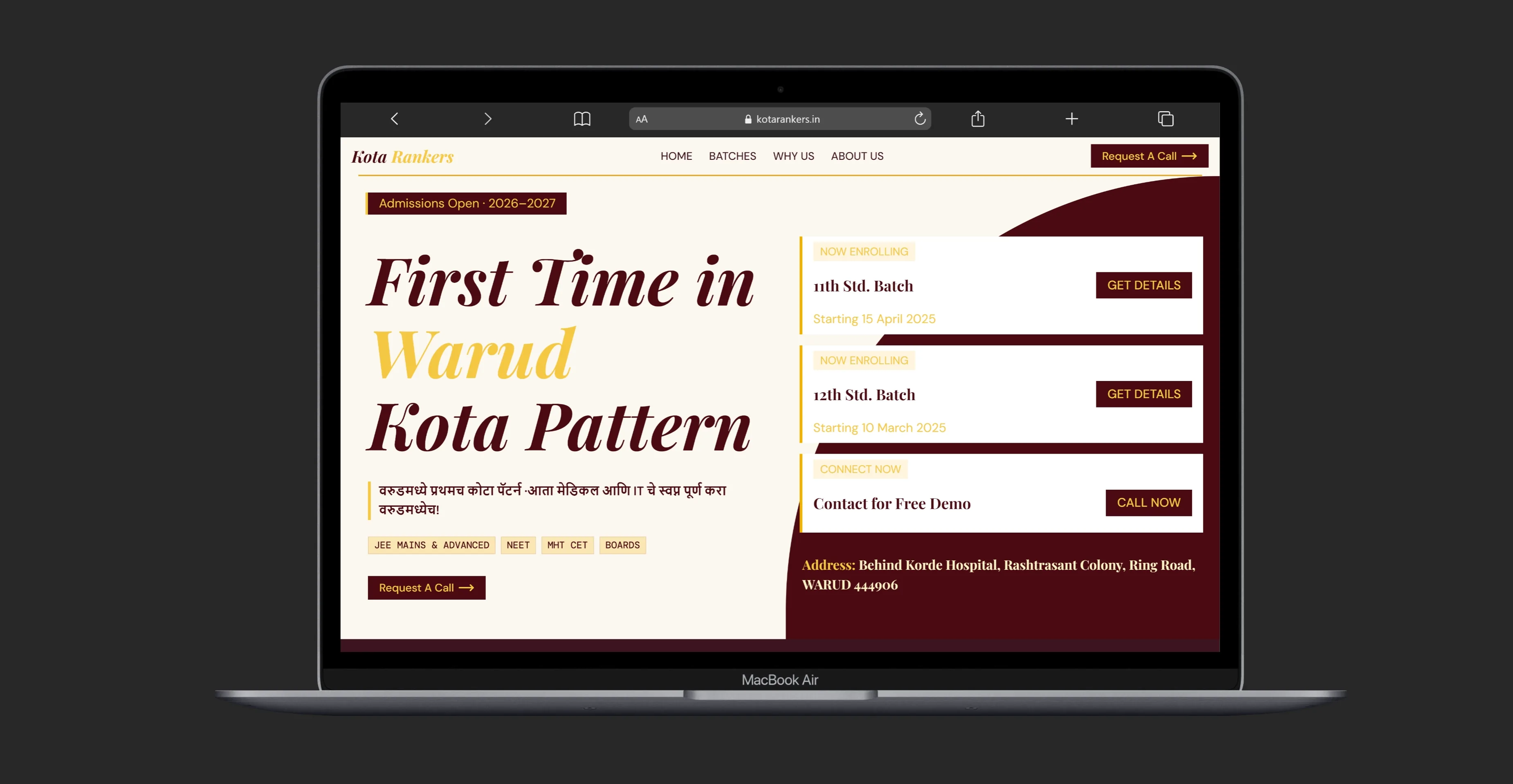Kota Rankers Institute Website